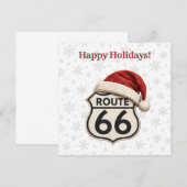 Route 66 kerstgroet met Santa-hoed (Voorkant / Achterkant)