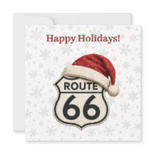 Route 66 kerstgroet met Santa-hoed
