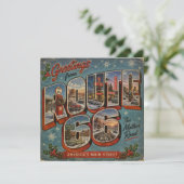Route 66 Kerstmis grote letter ansichtkaart (Staand voorkant)