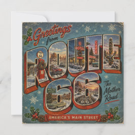 Route 66 Kerstmis grote letter ansichtkaart