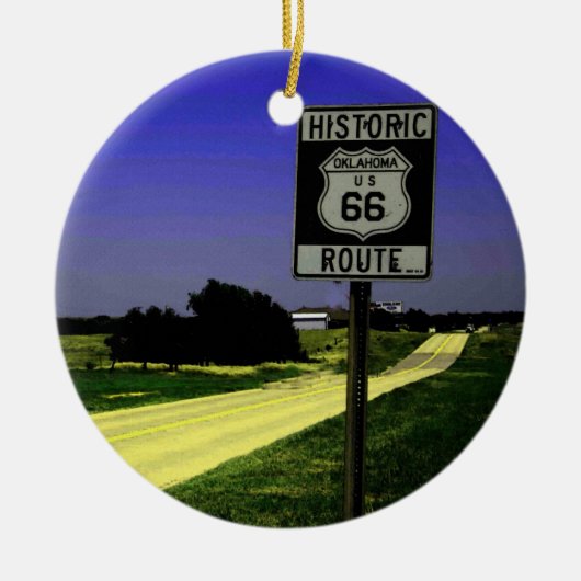 Route 66 Kerstversiering Keramisch Ornament (Voorkant)