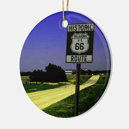 Route 66 Kerstversiering Keramisch Ornament (Links)