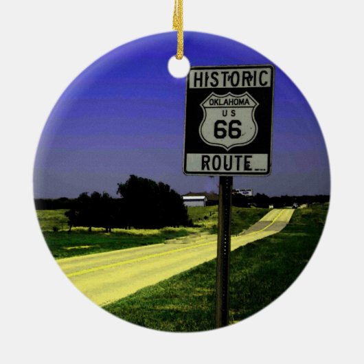 Route 66 Kerstversiering Keramisch Ornament (Achterkant)