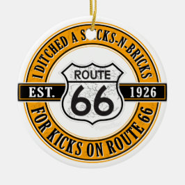 Route 66 Kerstversiering voor RVers en Nomads Keramisch Ornament