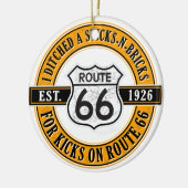 Route 66 Kerstversiering voor RVers en Nomads Keramisch Ornament (Links)