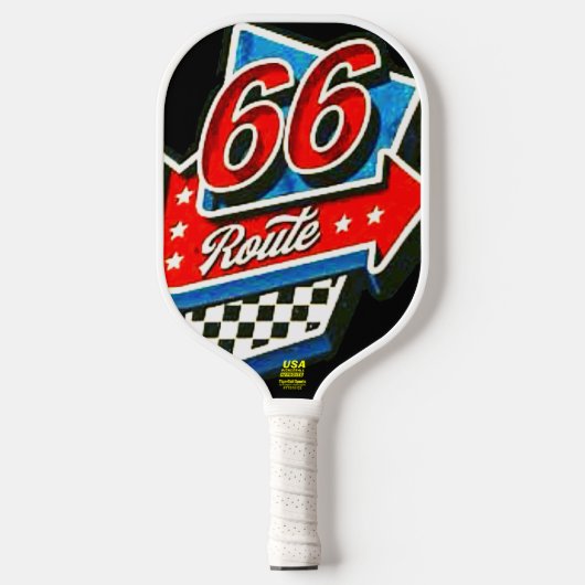 "Route 66 Kicks" Pickleball Paddle (Voorkant)