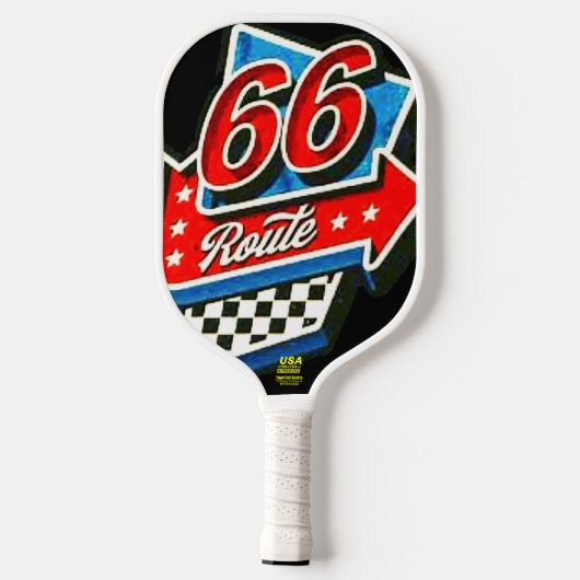 "Route 66 Kicks" Pickleball Paddle (Achterkant)