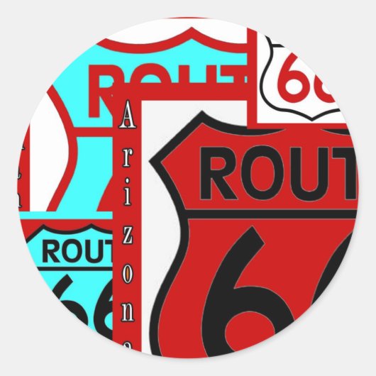 Route 66 Kingman Arizona Ronde Sticker (Voorkant)