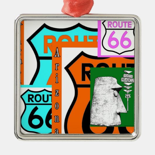 Route 66 Kingman Giganticus Headicus AZ Metalen Ornament (Voorkant)