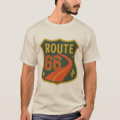 Route 66 klassiek, reizen USA geschiedenis snelweg T-shirt (Voorkant)