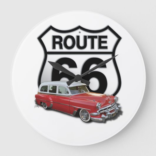 Route 66 Klassieke Auto Grote Klok (Voorkant)