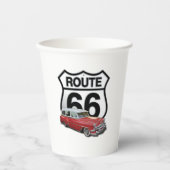 Route 66 Klassieke Auto Papieren Bekers (Voorkant)