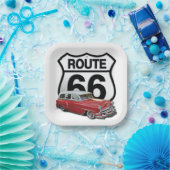 Route 66 Klassieke Auto Papieren Bordje (Feest)