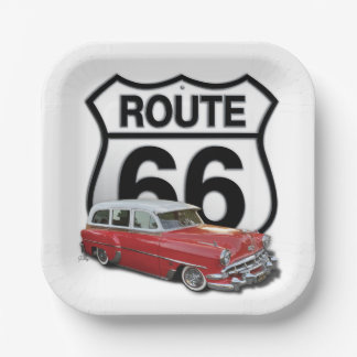 Route 66 Klassieke Auto Papieren Bordje