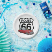 Route 66 Klassieke Auto Papieren Bordje (Feest)