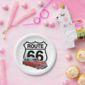 Route 66 Klassieke Auto Papieren Bordje (Feest)