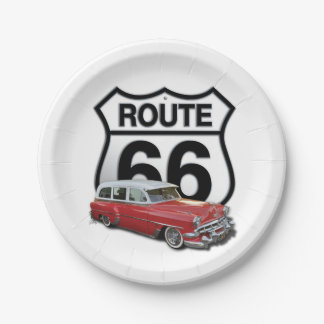 Route 66 Klassieke Auto Papieren Bordje