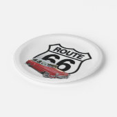 Route 66 Klassieke Auto Papieren Bordje (Gekanteld)