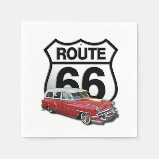 Route 66 Klassieke Auto Servet (Voorkant)