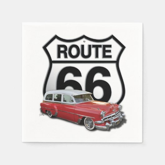 Route 66 Klassieke auto Servet (Voorkant)