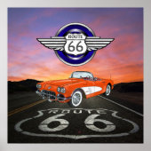 Route 66 - - Klassieke auto - SRF Poster (Voorkant)