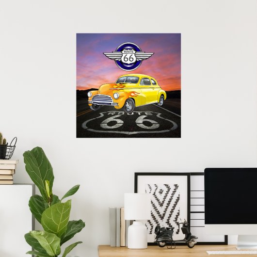 Route 66 - - Klassieke auto - SRF Poster (Thuiskantoor)