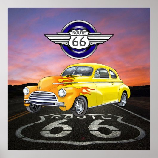 Route 66 -  - Klassieke auto - SRF Poster (Voorkant)