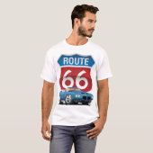 Route 66 Klassieke Nostalgie van de Auto T-shirt (Voorkant volledig)