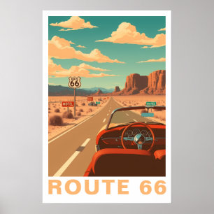 Route 66 Klassieke Wegreis Reis Kunst Poster