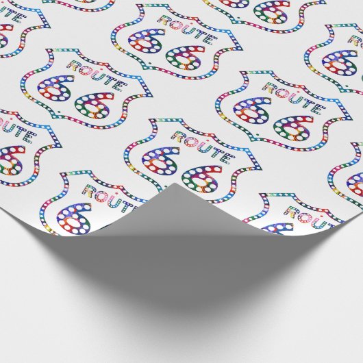 Route 66 kleurensplash! cadeaupapier (Hoek)