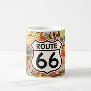 Route 66 Kleurrijke Ansichtkaart Koffiemok