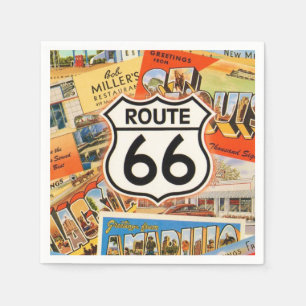 Route 66 Kleurrijke Ansichtkaart Servet