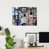 route 66 — kunstdruk op de snelweg poster (Thuiskantoor)