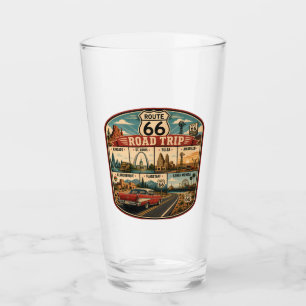 Route 66 Landmarks Illustratie Reis Kunst Badge Glas