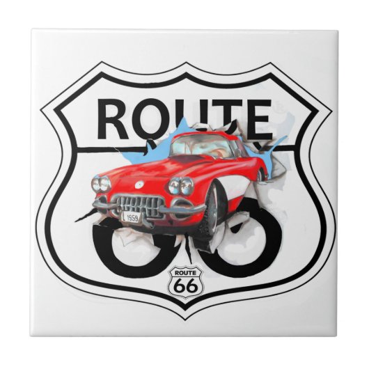Route 66 life style  love the freedom tegeltje (Voorkant)