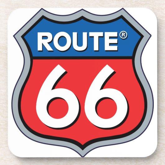Route 66 Logo Bier Onderzetter (Voorkant)