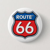 Route 66 Logo Ronde Button 5,7 Cm (Voorkant)