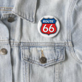 Route 66 Logo Ronde Button 5,7 Cm (In situ)