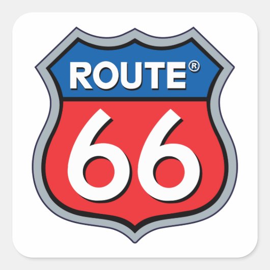 Route 66 Logo Vierkante Sticker (Voorkant)