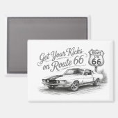 Route 66-magneet magneet (Voorkant / Achterkant)