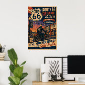 route 66 Main Street Motorfiet Centennial Kunst Poster (Thuiskantoor)