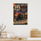 route 66 Main Street Motorfiet Centennial Kunst Poster (Keuken)
