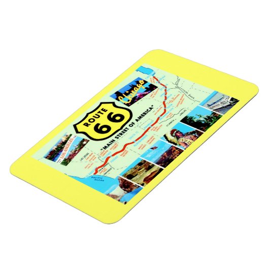 Route 66 Main Street of America  Briefkaart Magneet (Linkerzijde)