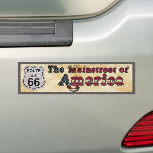 Route 66 Mainstreet of America Bumpersticker (Op auto)