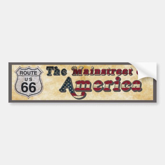 Route 66 Mainstreet of America Bumpersticker (Voorkant)