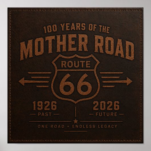 Route 66 Man Cave Centennial Garage Kunst Poster (Voorkant)