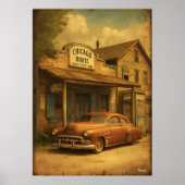 Route 66 Memories — Chicago Roadside Americana Poster (Voorkant)