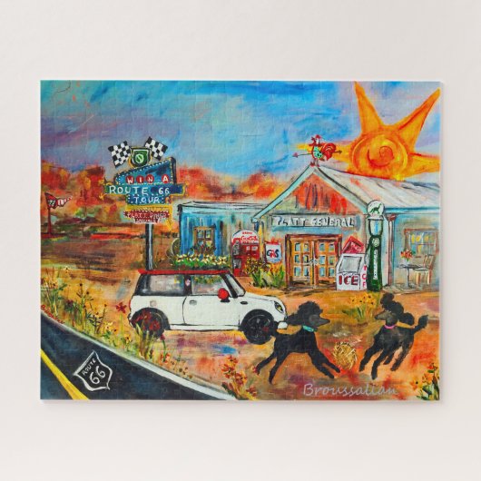 Route 66 met Marvin en Poodles PUZZLE Legpuzzel (Horizontaal)