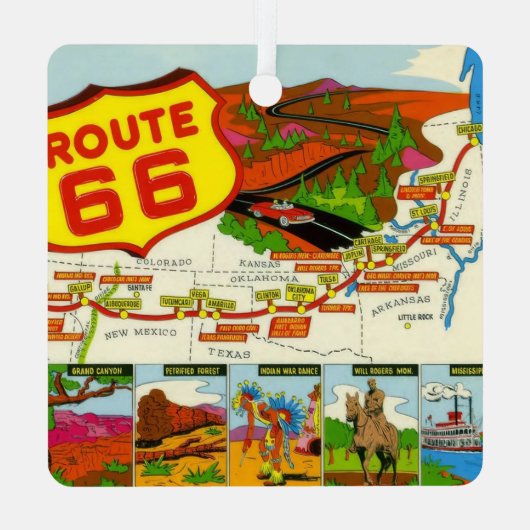 Route 66 Metalen Ornament (Achterkant)