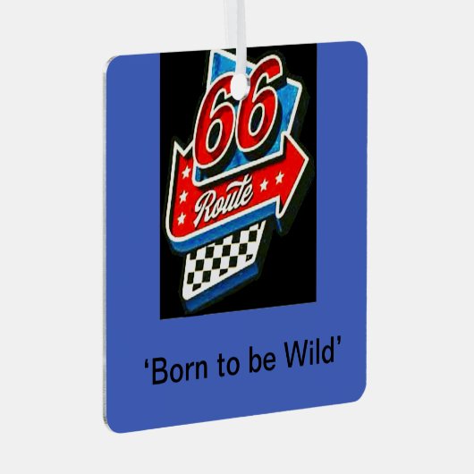 Route 66 metalen ornament (Voorkant Rechts)